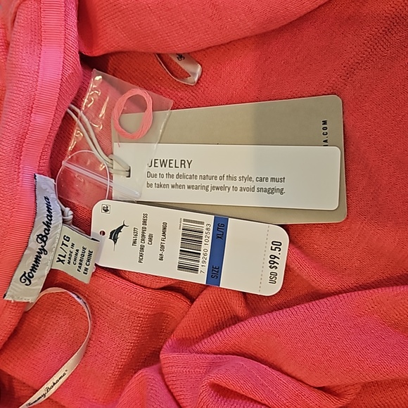 Tommy Bahama, pickford cropped dress cardi,size- XL, color- soft flamingo - Picture 10 of 10